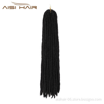 Aisi Hair 1B 27# 30# 20 Inch Dreadlocks Crochet Braids Soft Goddess Faux Locs Crochet Hair Synthetic Braiding Hair